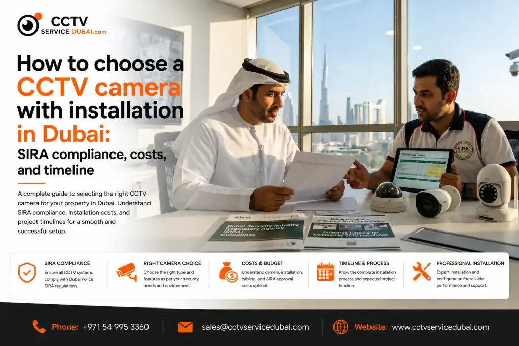 How to choose a CCTV camera with installation in Dubai: SIRA compliance, costs, and timeline