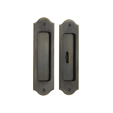 Water Street Brass Jamestown Flush Pulls in relieved bronze finish.