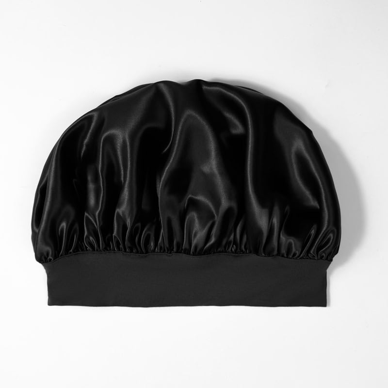 Jedwabny Turban Na Głowę ze Ściągaczem Czarny + 2 Gumki GRATIS