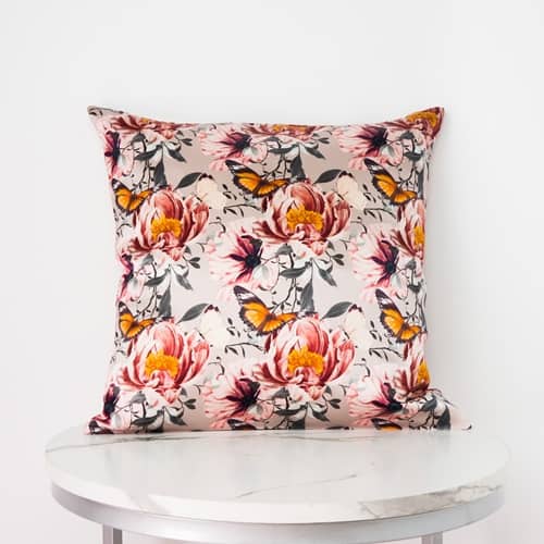 Jedwabna Poszewka Z Motywem Magnolii 40x40 + 2 Gumki GRATIS
