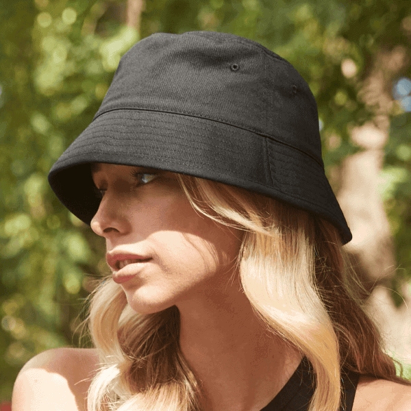 Bucket Hat z jedwabną podszewką czarny + 2 Gumki GRATIS