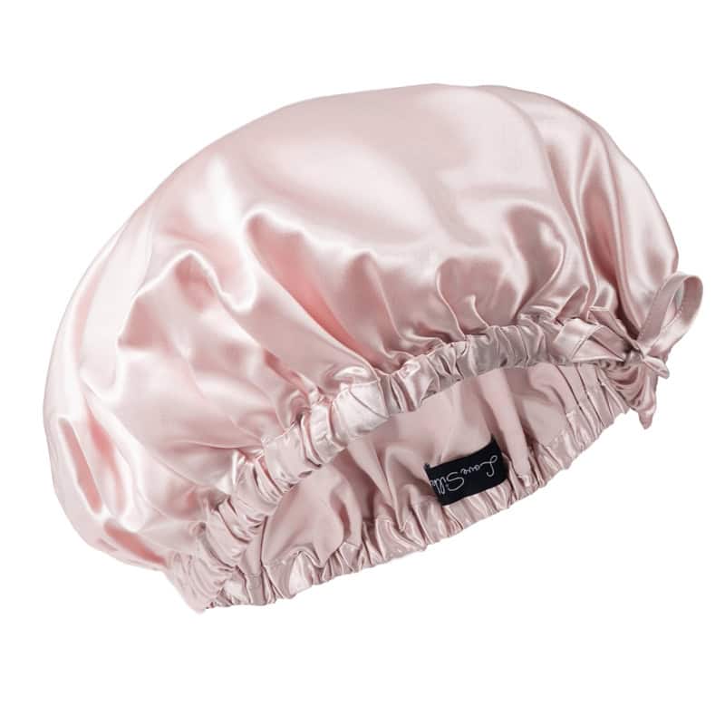 Jedwabny Turban Na Głowę Wiązany z Gumką Pudrowy Róż + 2 Gumki GRATIS
