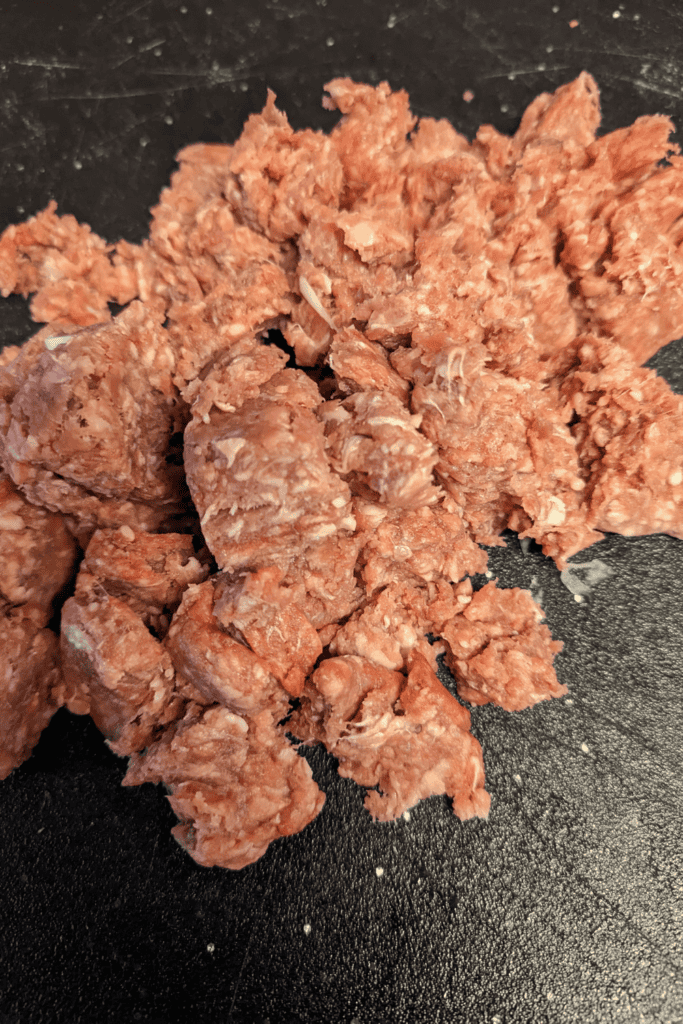 ground up hamburger bits