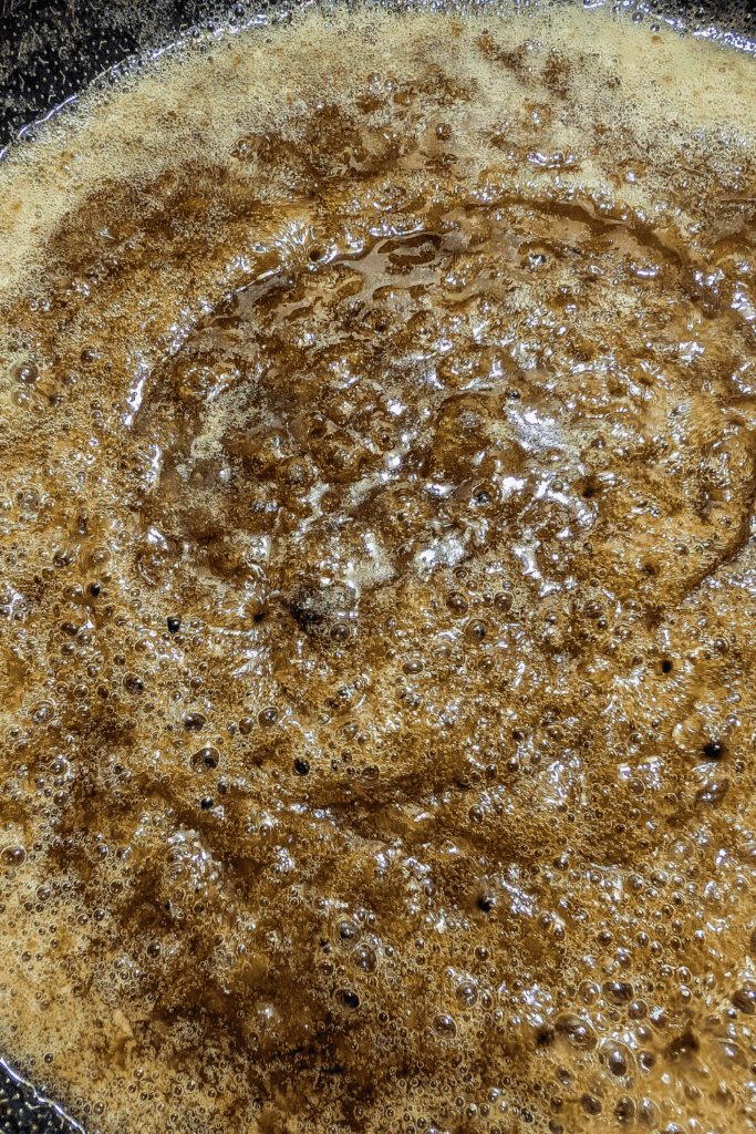 making the caramelized butter