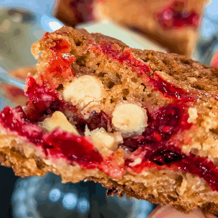 raspberry pie filling white chocolate chip blondies