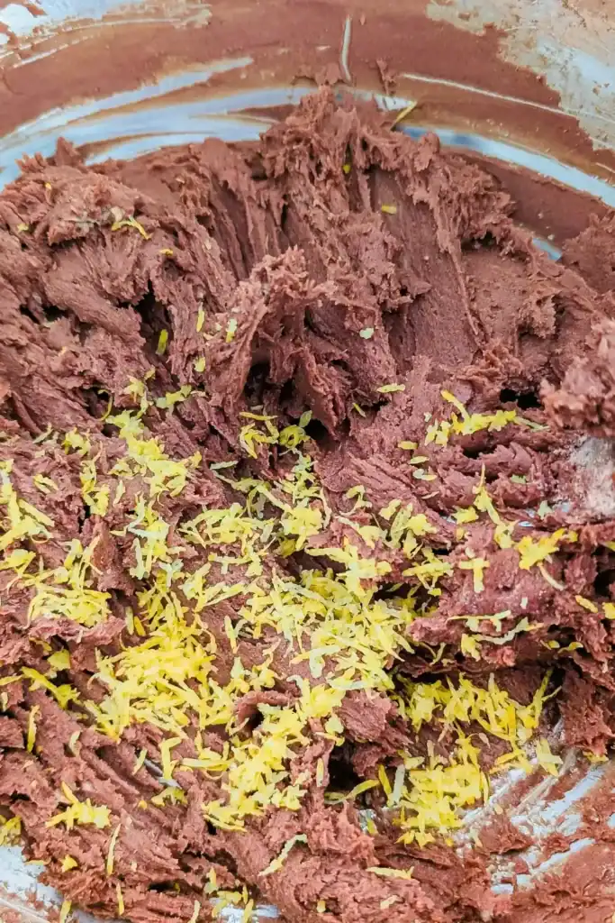 add egg one at a time to cookie dough to chocolate cookie dough