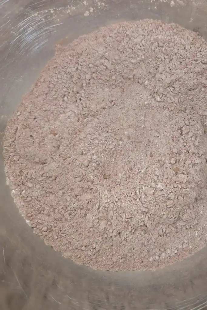 blend dry in another bowl including unsweetened cocoa powder