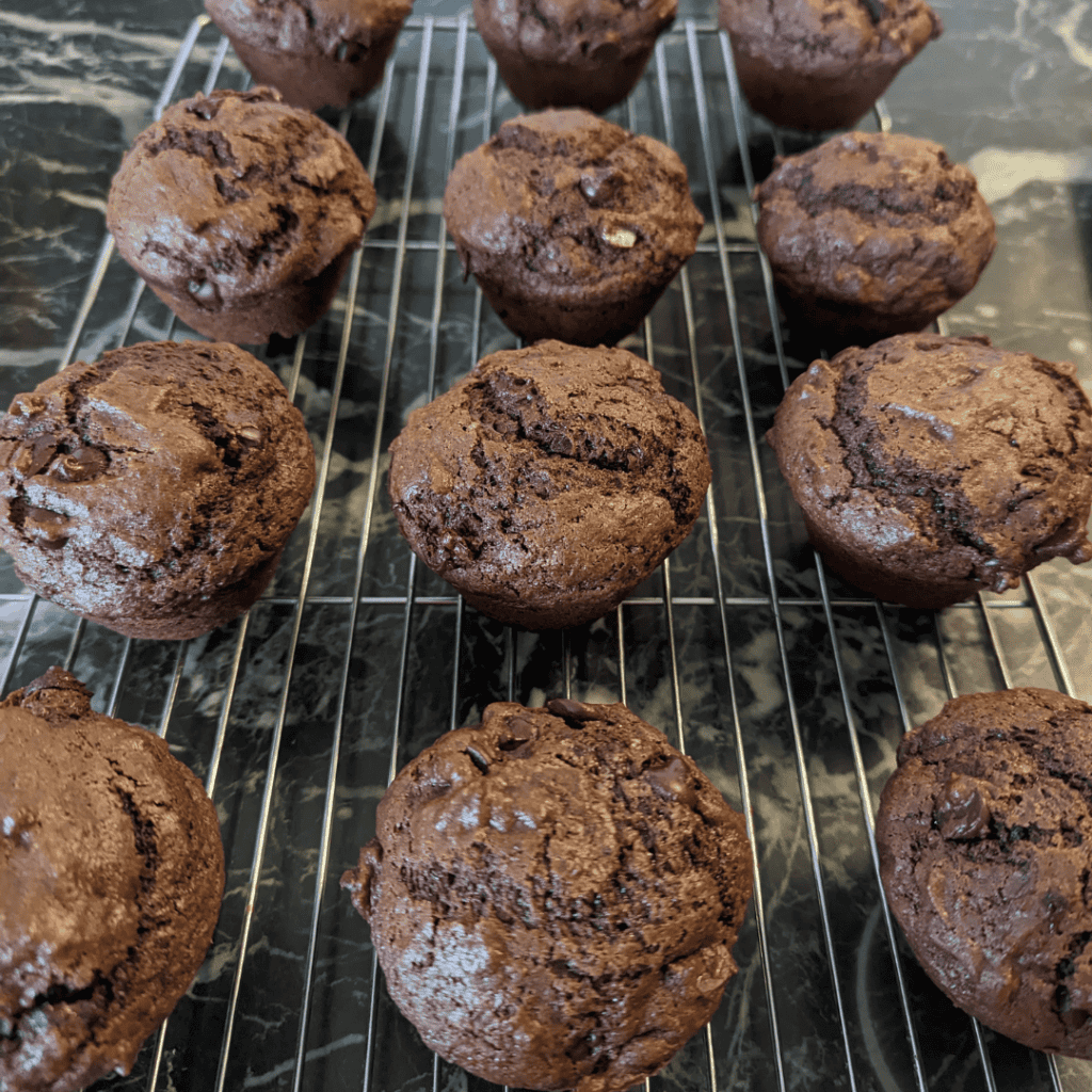 chocolate orange blossom muffin