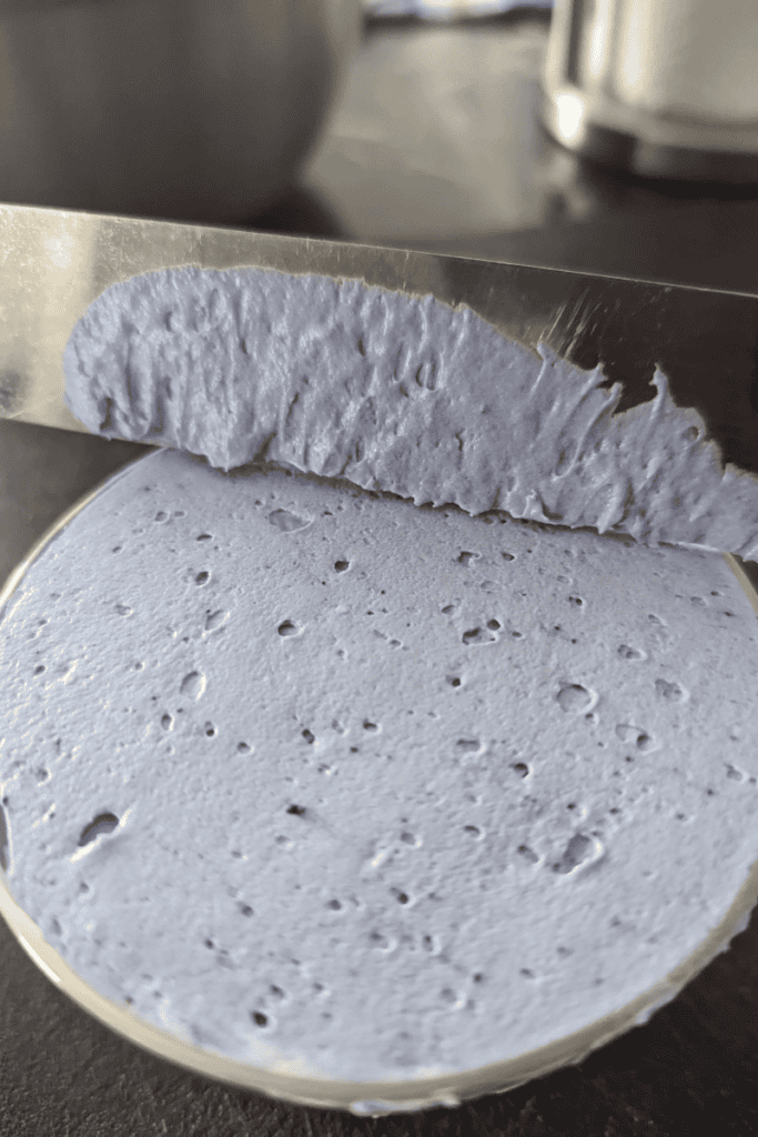 levelling taro no-bake cheesecake filling