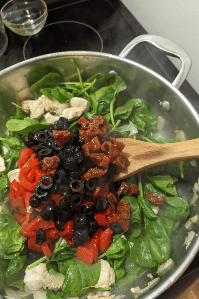 add black olives sun dried tomato