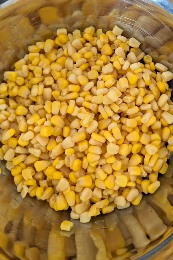corn in salad bowl