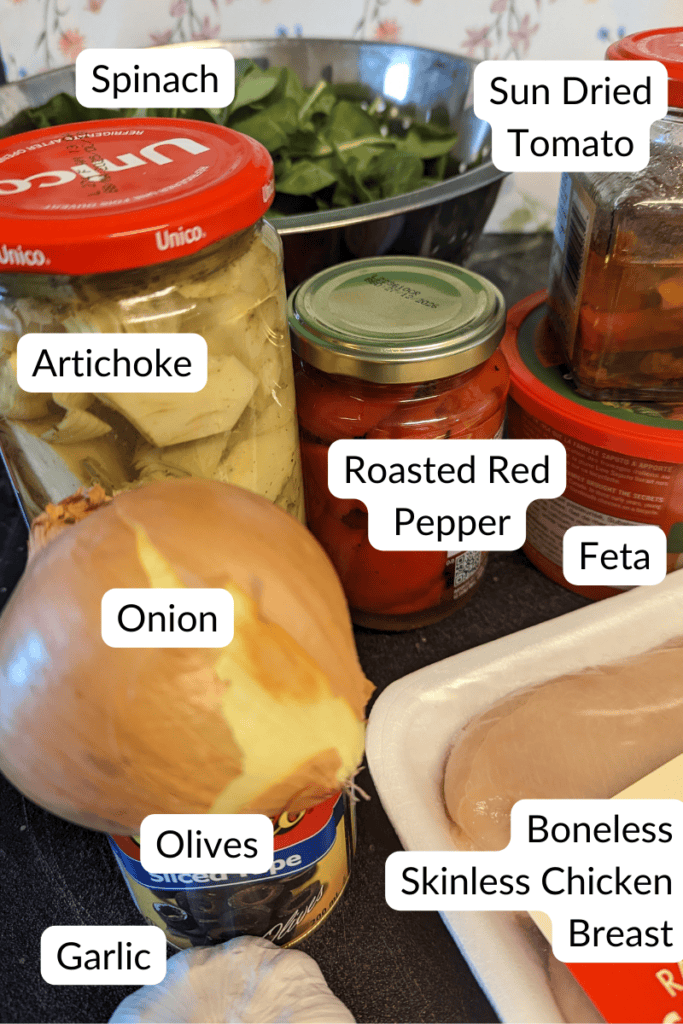 Mediterranean chicken pasta ingredients