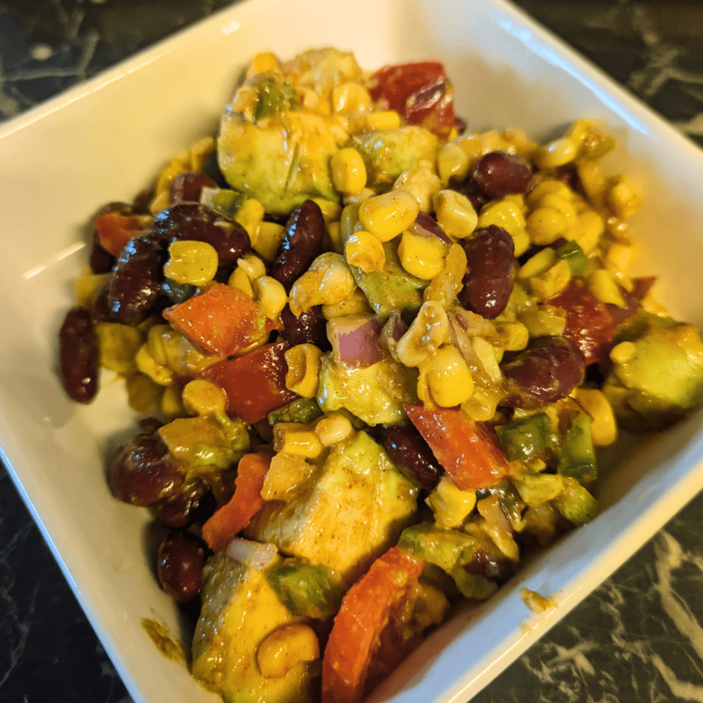 spicy avocado corn salad