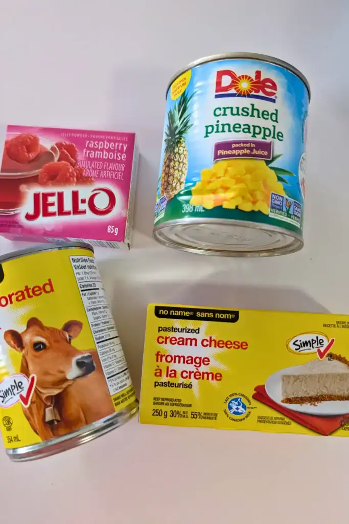 simple ingredients for raspberry salad