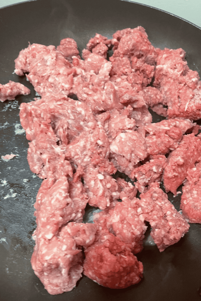 add ground beef and pork