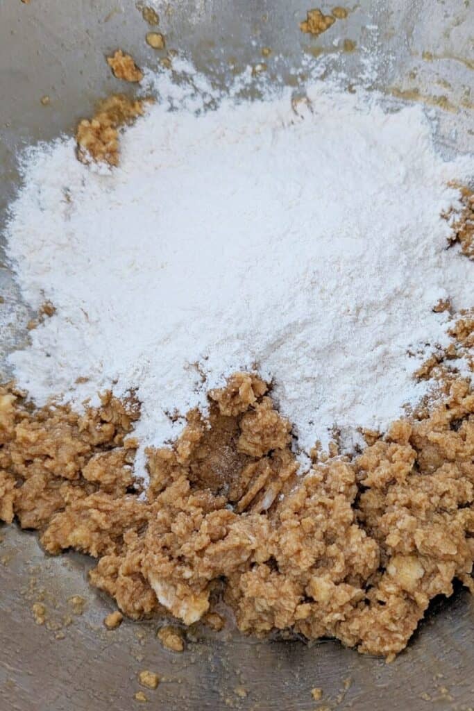 adding dry to wet ingredients