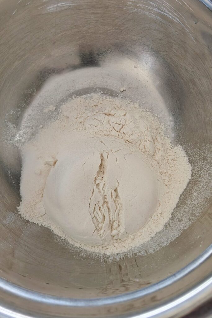 measured dry ingredients in separate bowl
