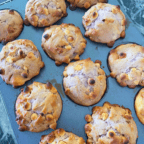 taro Vanilla Cream Cheese Chip Muffins