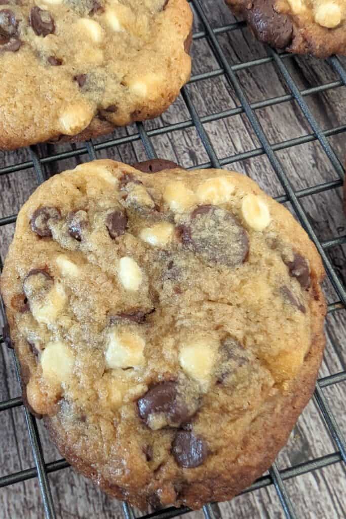 up close triple chocolate chip cookie