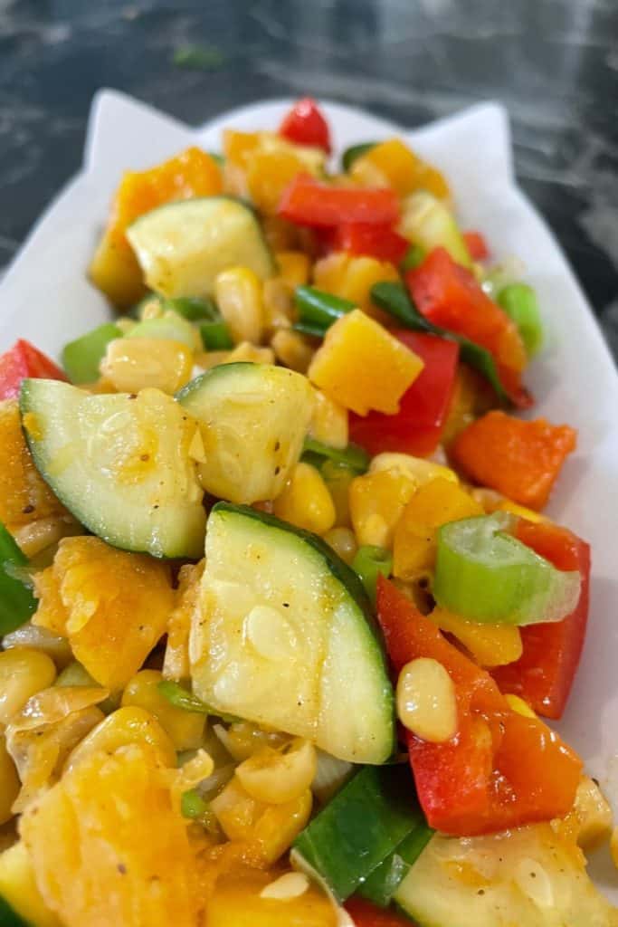 summer to fall squash corn succotash
