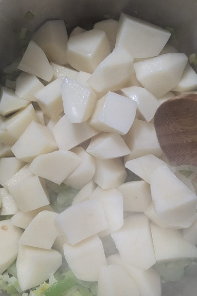 add in white potatoes