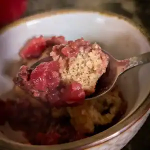 recipe card image of the apple blackberry mini cinnamon dumplings