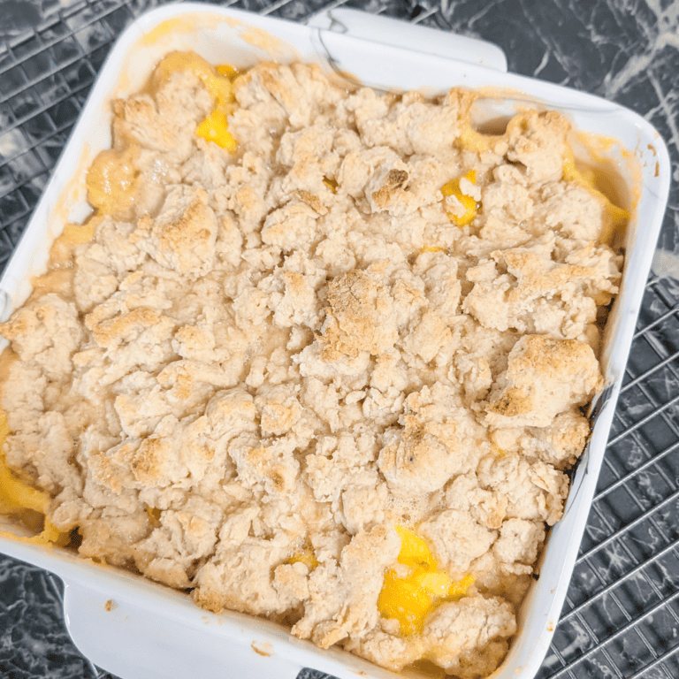 Fresh Peach Cobbler With Biscuit Topping