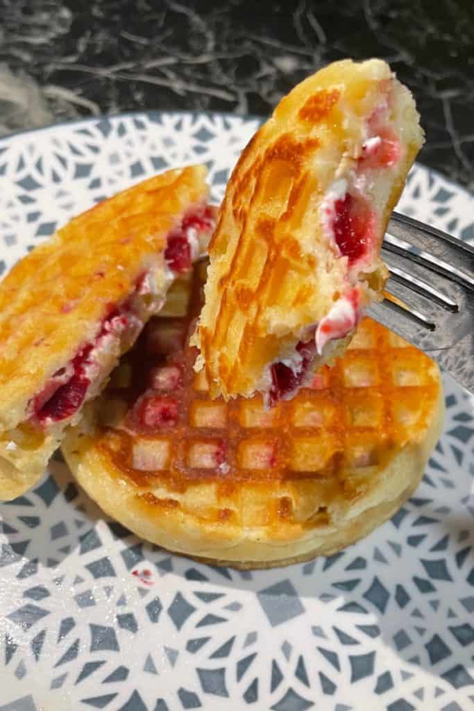 easy sweet frozen waffle cheese breakfast sandwich
