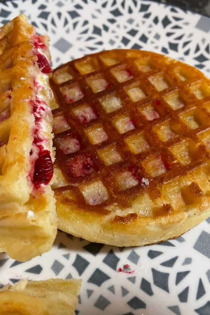 sweet grilled waffle cheese breakfast sandwich