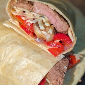 Succulent Steak Pepper and Mushroom Wrap