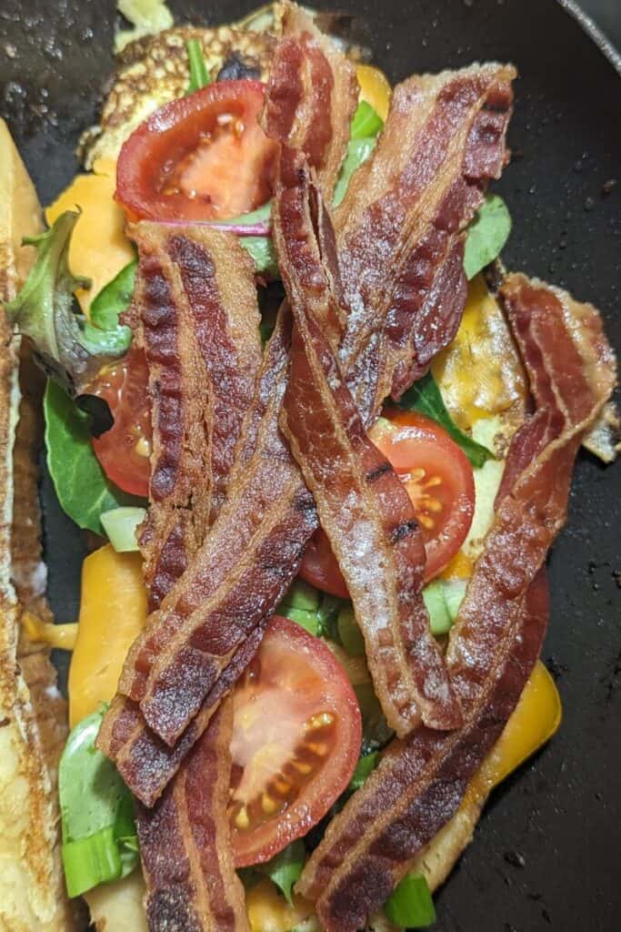 add cooked bacon strips