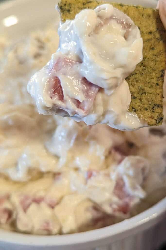 classic cream cheese holiday dip with olives and pepperoni (2)