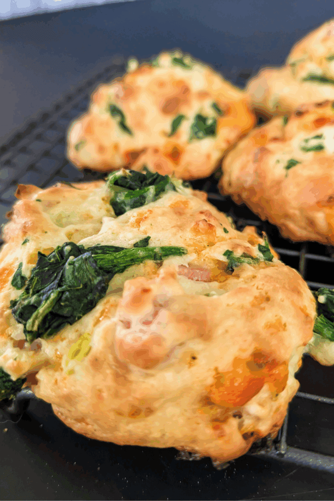 finished cheese buns with ham no yeast