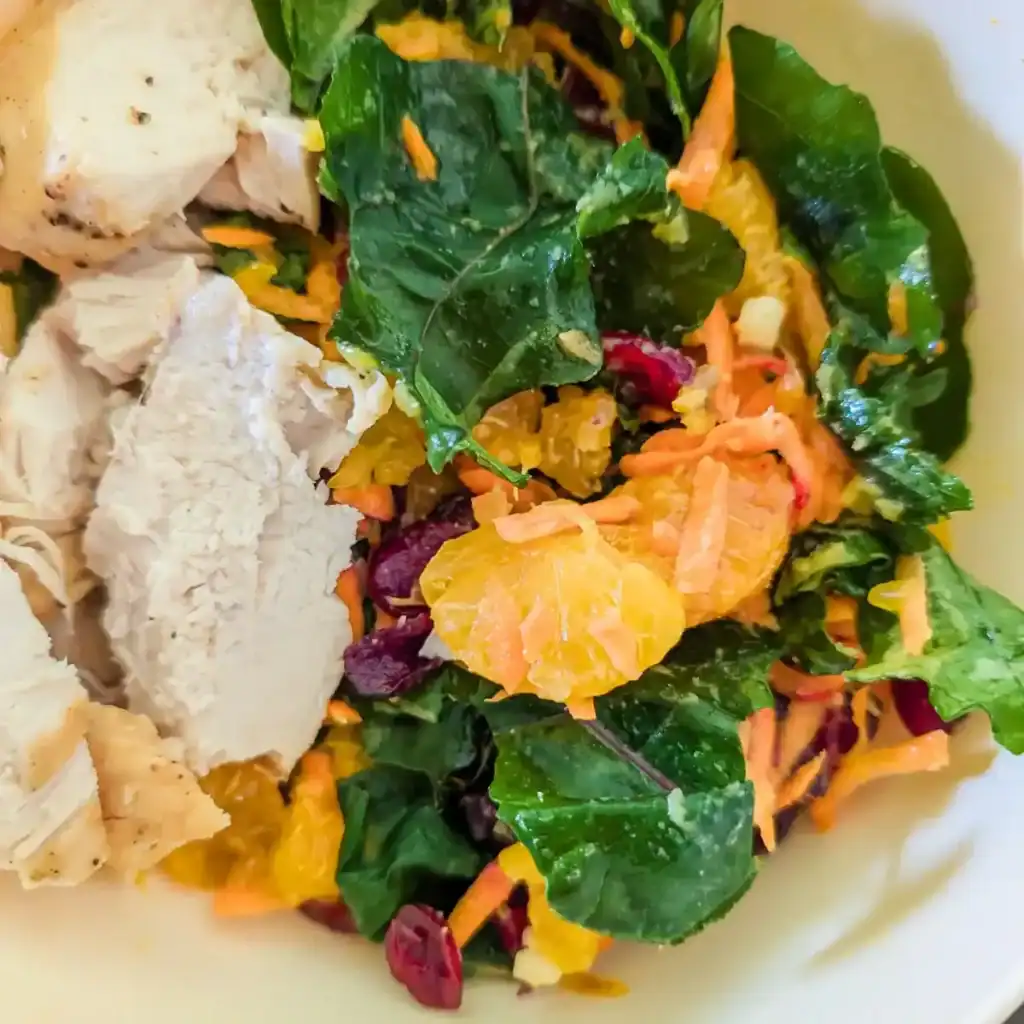 featured image of grilled chicken and kale salad