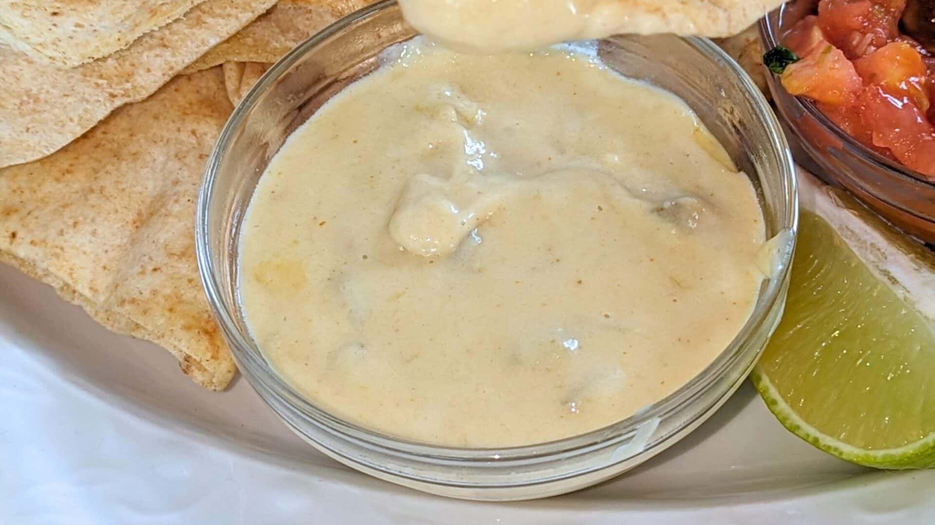 Ridiculously Easy Queso Blanco Dip with White Cheddar