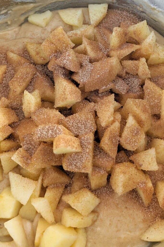 adding chai spice to apples and muffin batter