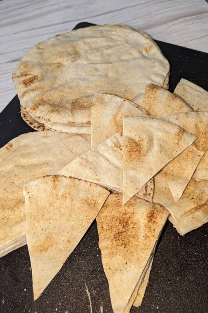 cut pita triangles for air fryer chips