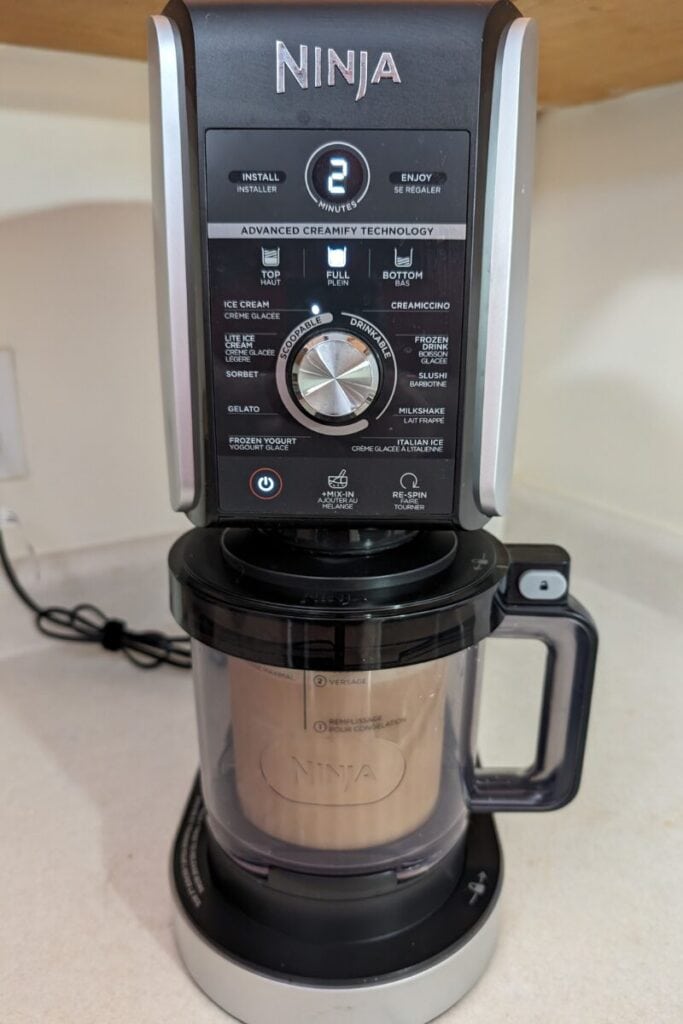 Ninja creami ice cream machine in action