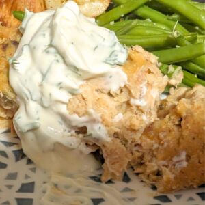 classic baked salmon loaf with dijon dill sauce (1)