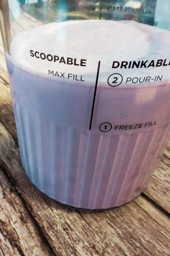 filling ice cream to max fill line