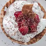 no bake chocolate cherry cheesecake waffles bowls (2)