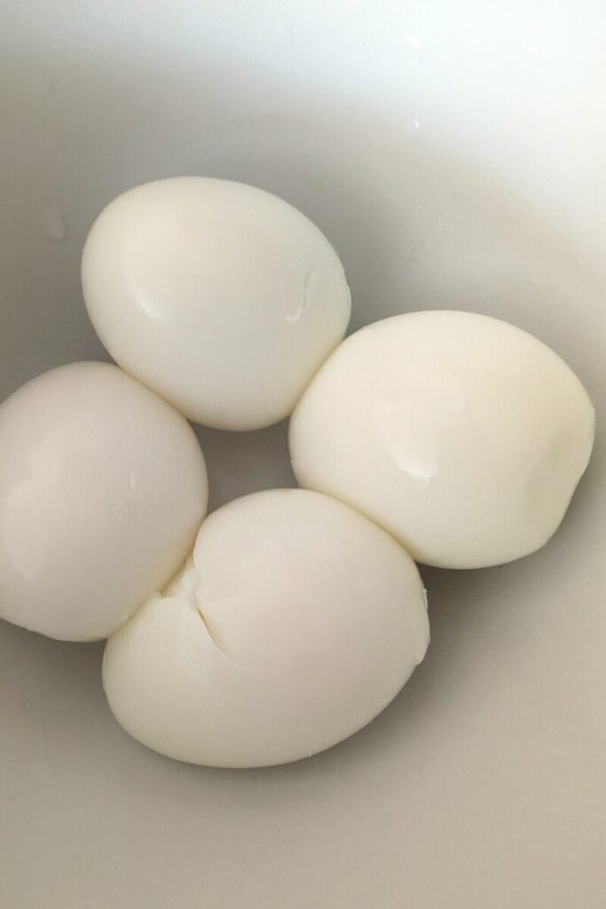peeled soft boiled eggs