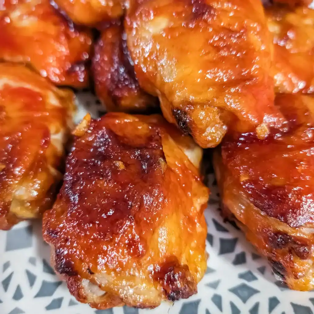 Honey Sriracha BBQ Sauced Air Fryer Chicken Thighs