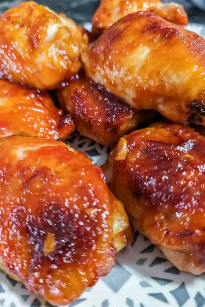 air fried honey sriracha chicken thighs