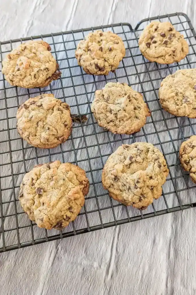 baked oat flour chocolate chip and walnut cookies