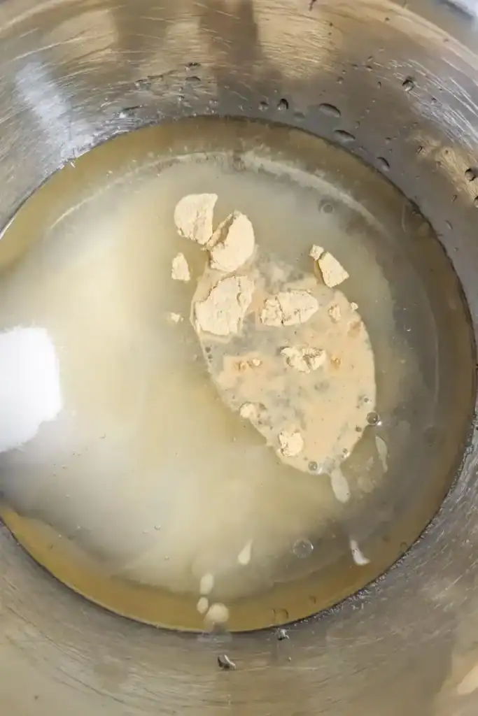 add dry mustard powder to the vinegar and white sugar