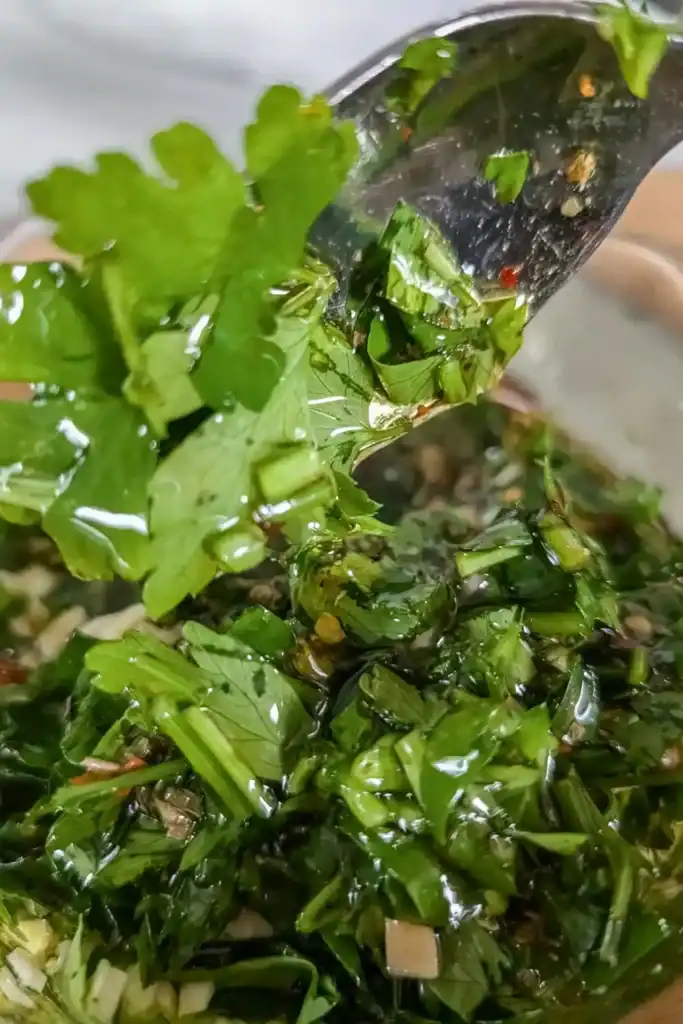a spoonful of the chimichurri