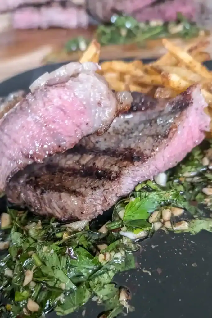 grilled steak with chimichurri