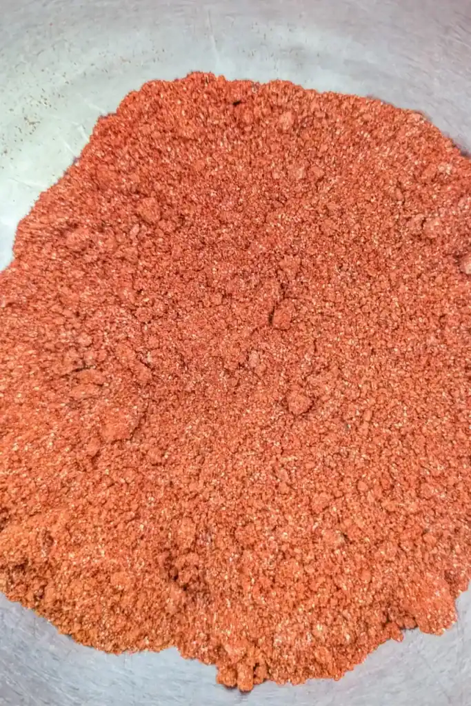 the finished dry rub in stainless steel mixing bowl