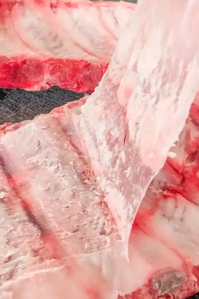 removing the silver membrane from the ribs